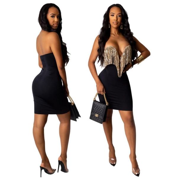 

glitter party dresses off shoulder tube dress summer women black basic bodycon strapless tassel dress women club wear25608061313554, White;black