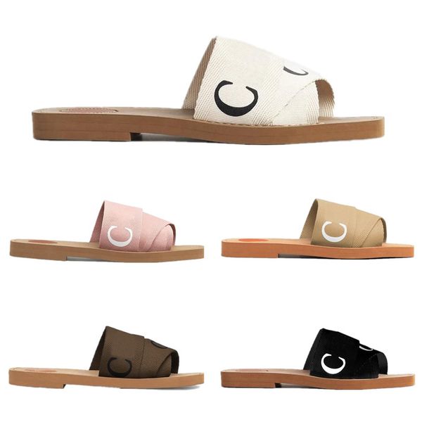 

woody sandals muller shoes slippers designer womens flat bottom wood canvas slippers white black sail fashion outdoor beach slippers