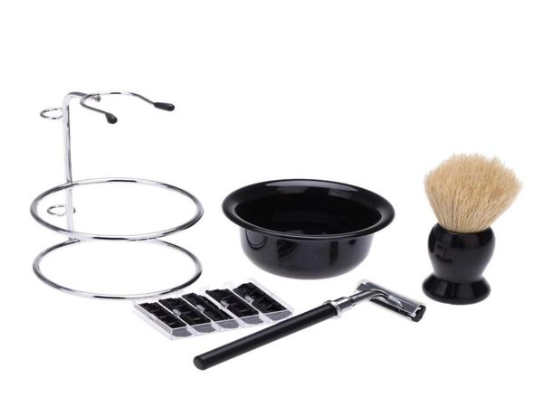 

meicoly 5 in 1 shaving kits for men setbadger stainless steel stand holdermanual razorbladesshaving brushshaving bowl4289870