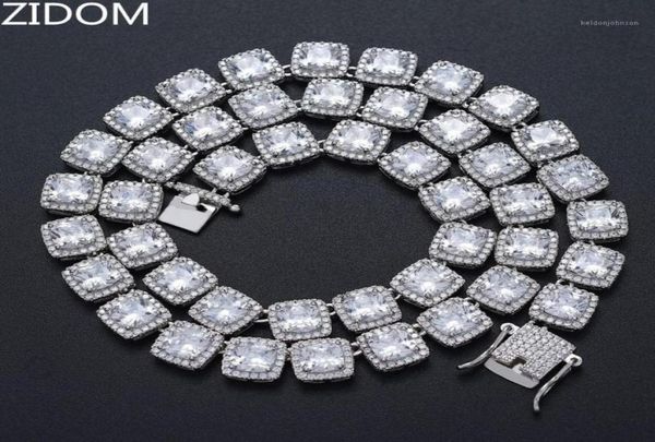 

chains men hip hop iced out bling tennis chain necklace square zircon 10mm necklaces hiphop jewelry fashion gifts15032599, Silver