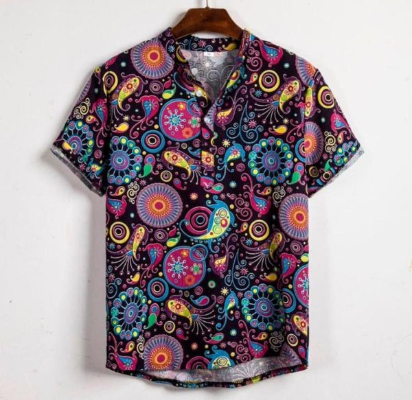 

chemise mens hawaiian shirt summer short sleeve shirt casual cotton linen printing men blouse streetwear camisa masculina69004551683340, White;black