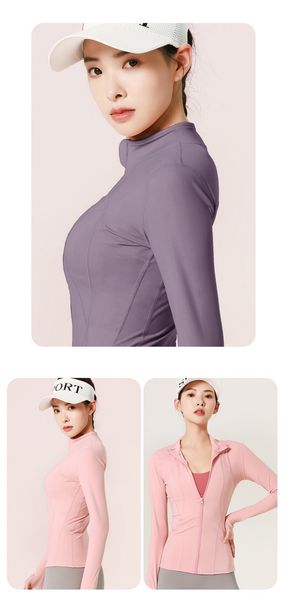 

yoga running jacket, women's long sleeved zippered fitness sportswear jacket