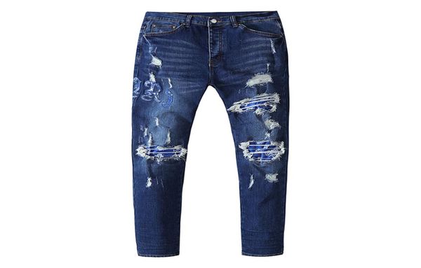 

whole have stock mens custom logo slim fit trendy jeans pant8824364, Blue