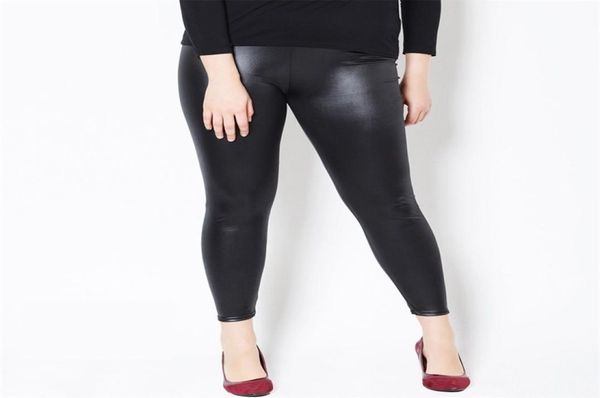 

leggings women fake leather plus size 5xl big sizes women high waist large slim legging femme stretch skinny pants black leggins y1128867