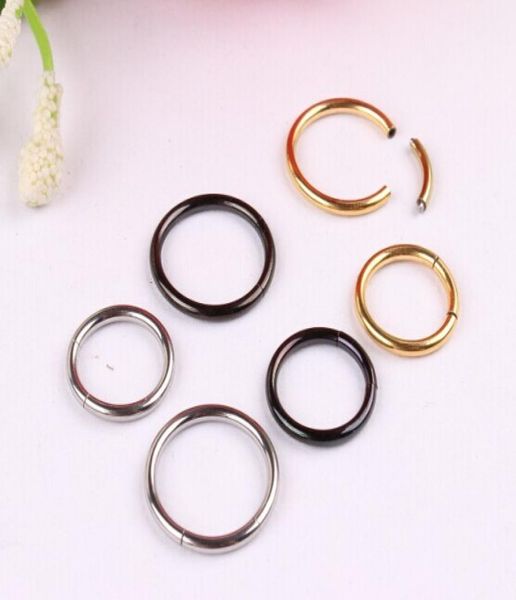 

new arrival nose hoop nose rings body piercing jewelry segment ring 3 colors drop 5864882, Black