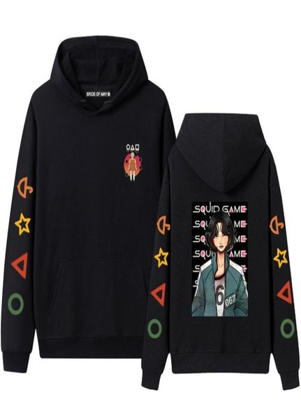 

survival game korean tv couple039s hoodies women men cotton fleece cosply costme hoodies sweatshirts kids boys girls tracksuit 4001846, Black