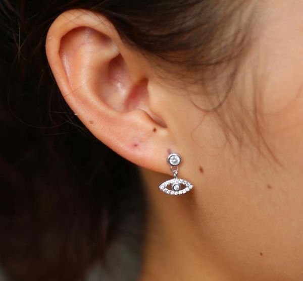 

whole925 sterling silver cute evil eye charm dangl earring elegance danity silver jewelry round cz eye drop elegance women je4099727