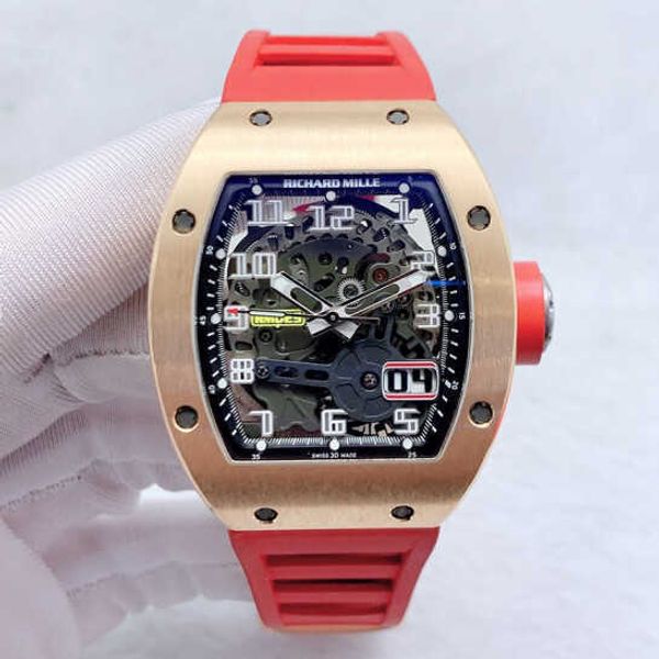 

richardmille mens wristwatch rm pilot sport wrist watches series hollow date display 48*40mm rm029 rose gold hollow yi-2b7d yi-3wei