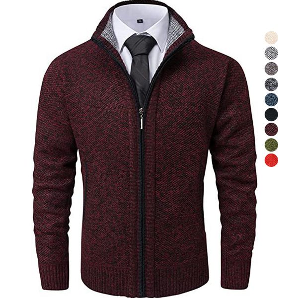 

men's sweaters wool cardigan men winter cashmere sweater fleece knit long coats vintage casual zipper knitwear thick warm harajuku 2308, White;black