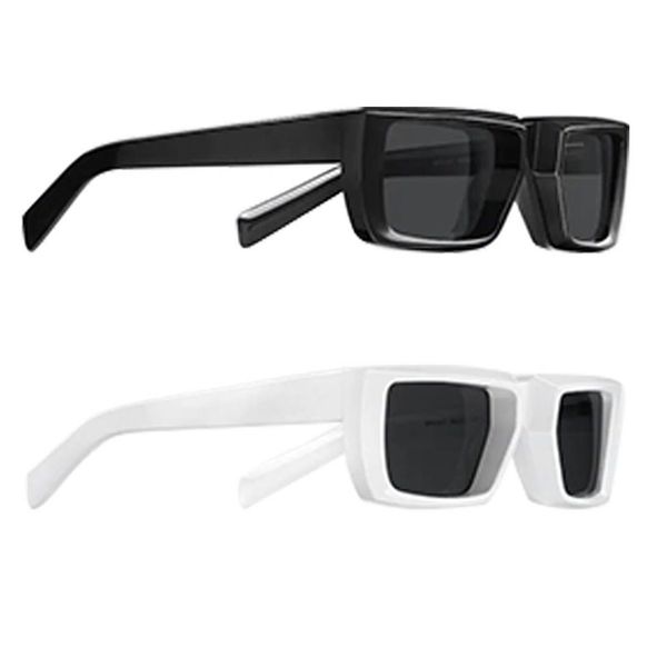 

mens womens runway sunglasses spr 24y black and white classic convex stereoscopic thick frame summer style casual beach vacation a327g, White;black