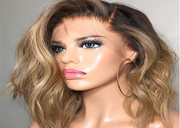 

women gold hair wigs short wavy curly parting high temperature fiber side division wig hair 2m811142806523, Brown