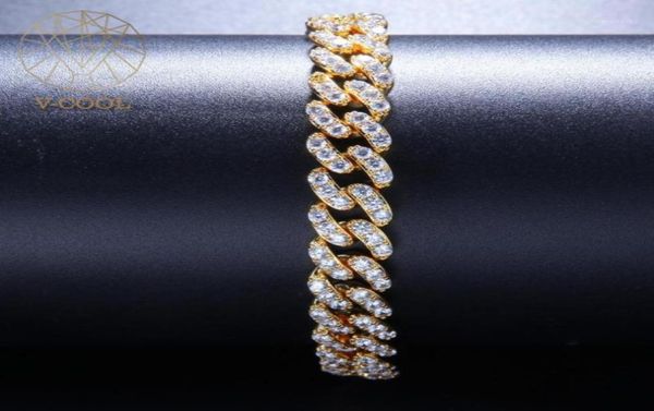 

hip hop copper 8mm micro pave cz cuban link bracelet cubic zircon mens punk 7inch8inch miami with box clasp vp896 chains5011888, Silver