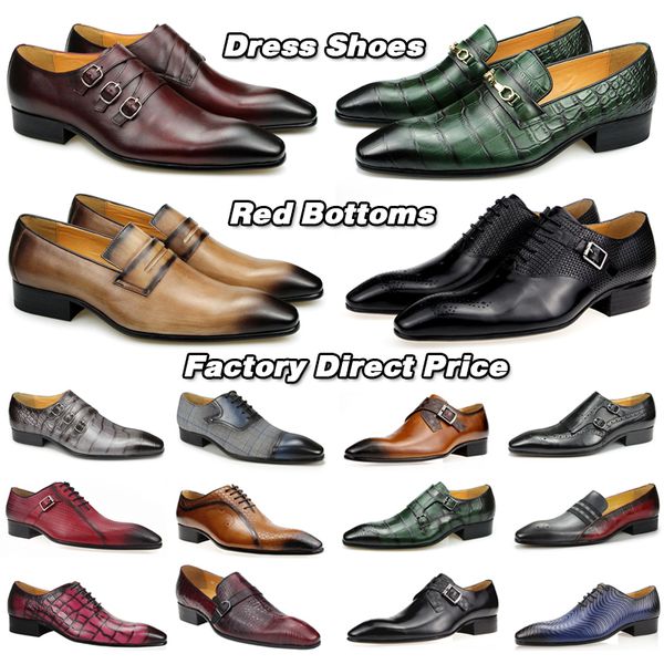 

dress shoes mens dress shoes loafers business wedding italy designer leather shoes pointed toe factory wholesale drop 230821, Black