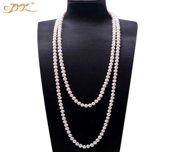 

jyx pearl sweater necklaces long round natural white 89mm natural freshwater pearl necklace endless charm necklace 328 2011047819954, Silver
