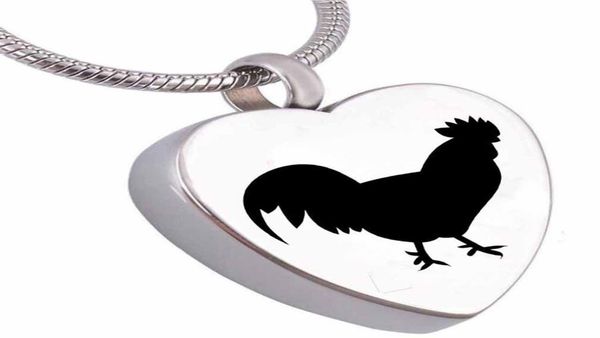 

fashion jewelry chicken cremation urn jewelry heart memorial for ash keepsake necklace pendant stainless steel for ashes2870833, Silver