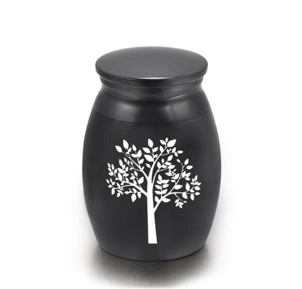 

5 colors aluminum alloy urns pets cremation ashes urn keepsake casket columbarium memorials tree of life 25x16mm3914879, Silver