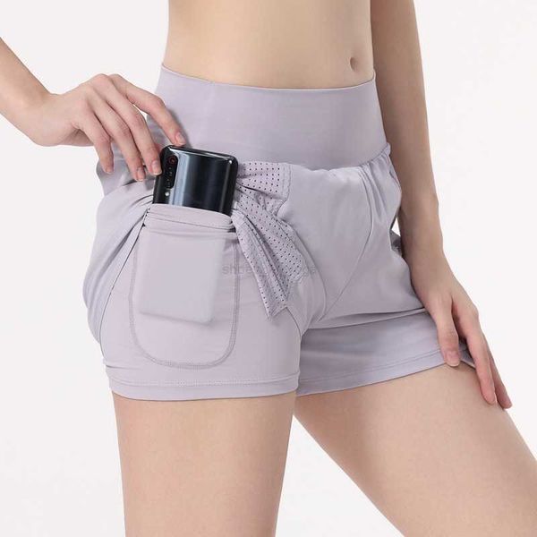 

lull women sports yoga shorts outfits high waist ll sportswear exercise fitness wear short pants girls running elastic prevent mesh breathab