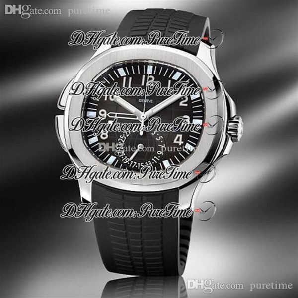 

new 5164a-001 steel case 41mm black texture dial a2813 automatic mens watch black rubber sports watches 6 style ptpp puretime pb282807, Slivery;brown