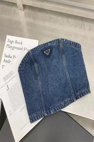 

women039s denim tanks crop camisole female slim short streetwear patchwork tube slim tank24834093684502, White