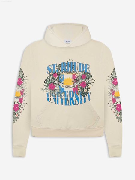 

23ss rh women desginer fashion cotton hooded new classic letter print wash water stir fry color snowflake loose sweatshirt hoodies, Black