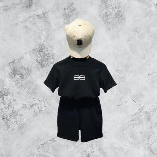 

children's clothing sets toddler boys and girls clothes short sleeve t shirt shorts kids 2 pcs suit cotton summer baby tracksuits, White