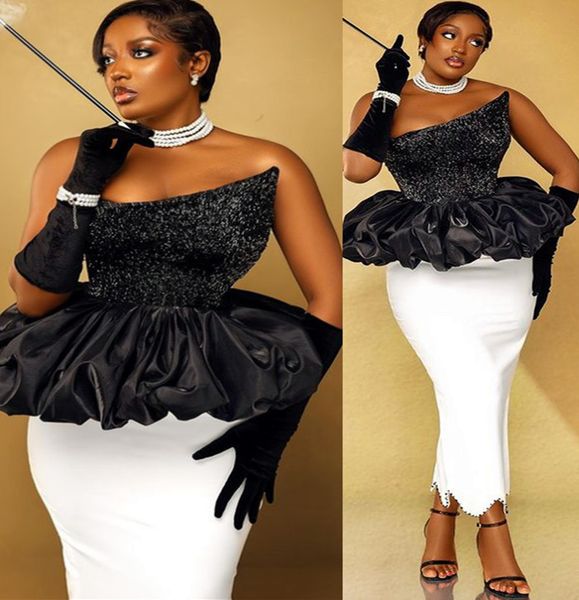 

2023 august aso ebi white sheath prom dress beaded satin evening formal party second reception birthday engagement gowns dresses robe de soi, Black