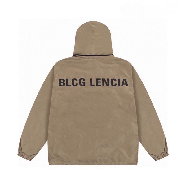 

blcg lencia mens jackets windbreaker zip hooded stripe outerwear quality hip hop designer coats fashion spring and autumn parkas brand cloth, Black;brown