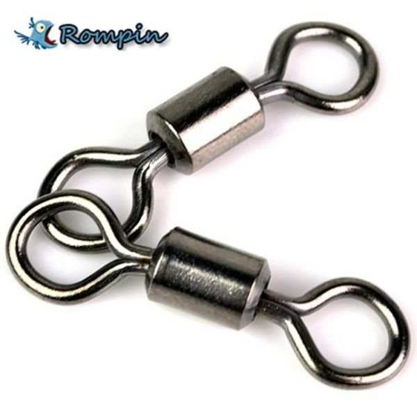 

rompin 50pcs ball bearing swivel solid rings fishing connector 1cm length ocean boat fishing hooks9462907