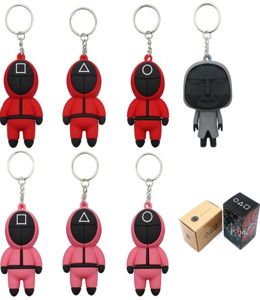 

withno box squid game keychain tv popular toy key ring chain jewelry anime surrounding wooden people pontang silicone pendant bag6471821, Slivery;golden