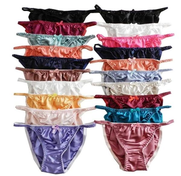 

yavorrs whole 20pcs 100 silk string bikini briefspanties014341073, Black;pink