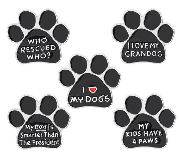 

i love my dogs paw brooch rescued puppy pet cartoon animal enamel pins backpack jackets metal lapel pin cute badge jewelry gift2815654, Gray