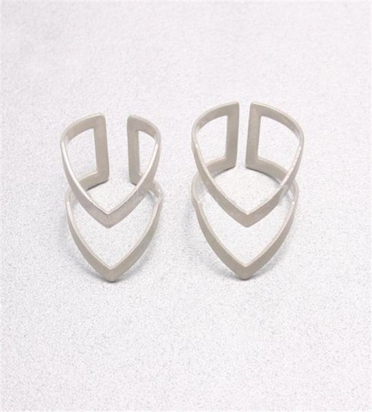 

new cute double ring for women silver plated cluster rings02897324, Golden;silver