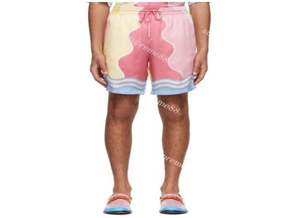 

men silk soleil levant multicolor shorts summer beach pants casa7893933, White;black
