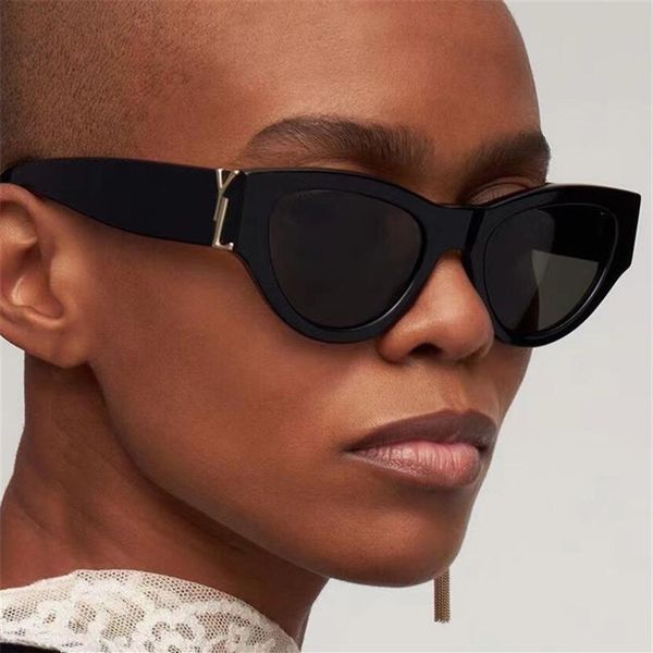 

fashion thick frame sunglasses designer woman men luxury retro sun glasses gold letter womens eyewear uv proof sunglass with case202a, White;black