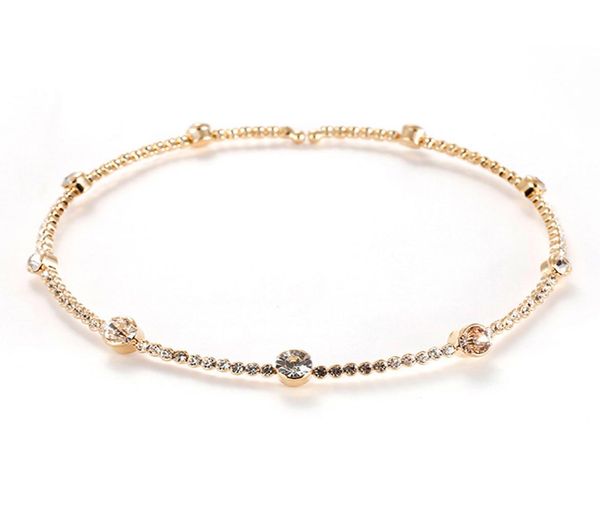 

elegant ladies delicate rhinestone choker necklace big crystal jewelry side open women039s girl039s choker neck5449380, Golden;silver