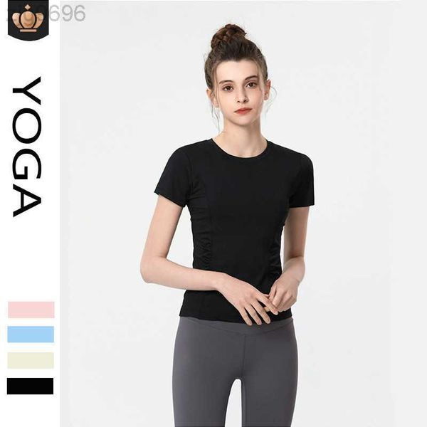 

desginer al yoga t shirt aloshort sleeve women's thin running quick dried t-shirt slim fit sports fitness suit 23ss, White