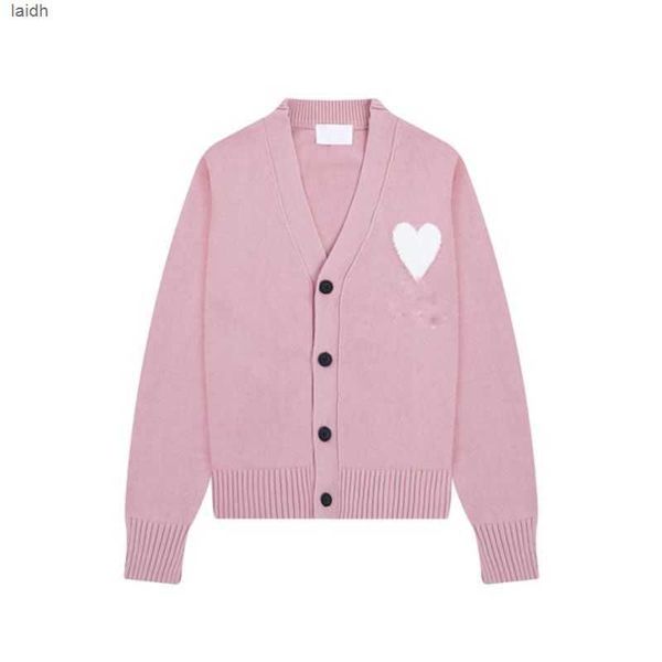 

fashionable paris designer men's sweater amis de coeur macaron love jacquard cardigan for men and womendgqm, White;black