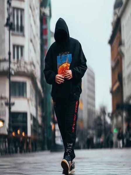 

autumn and winter 2021 fashion brand graffiti splash ink hooded pullover men and women loose jacket8869859, Black