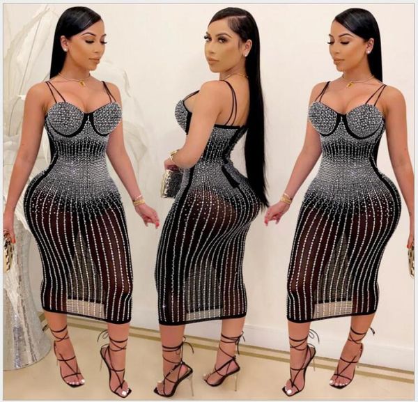 

plus size women rhine dresses mesh mini skirts clubwear spaghetti strap dress fashion solid color bodycon dress party clothes9821974, Black;gray