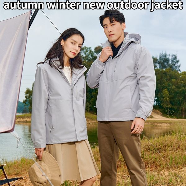 

outdoor jackets hoodies autumn winter windbreaker men's waterproof warm mountain climbing travel clothing threeinone fleece jacket wome, Blue;black