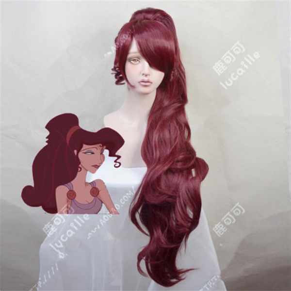 

new halloween hair hercules megara cosplay long wig311f, Black