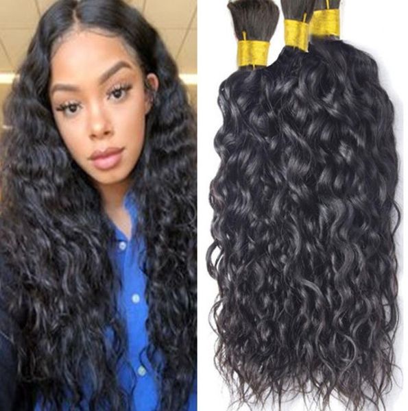 

mongolian bulk hair natural wave bulks for braiding human hair extensions 1628 inch7409513, Black