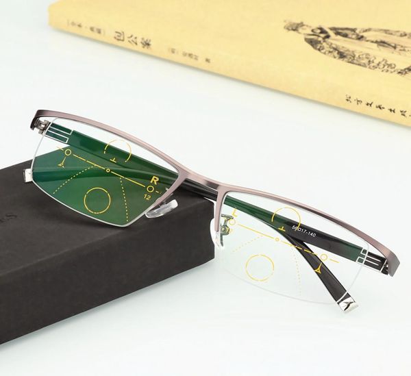 

new metal distance dualuse glasses reading glasses smart zoom reading glasses men progressive multifocus old flower goggles8647887