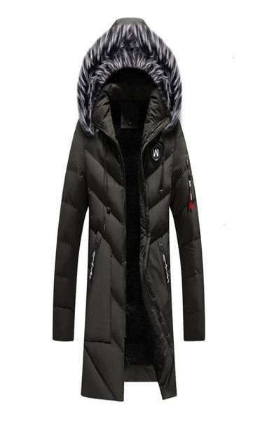 

the latest trend in 2019 is a winter jacket with a fur collar and hooded coat for men and a velvet warm fur coat2048387, Black