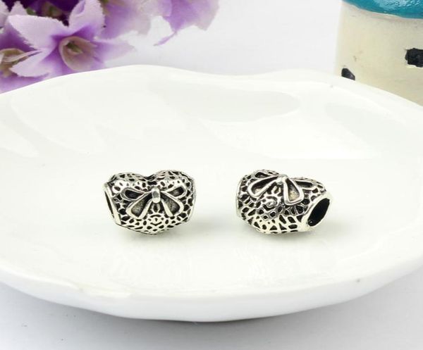 

bowtie in precious heart alloy charm bead big hole fashion women jewelry european style for p bracelet necklace panza002164705269, Bronze;silver
