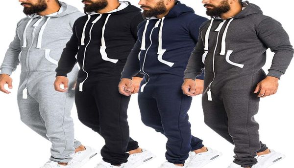 

men039s pants onepiece garment pajama playsuit zipper hoodie male onesie camouflage print jumpsuit streetwear overalls t2001046553096, Black