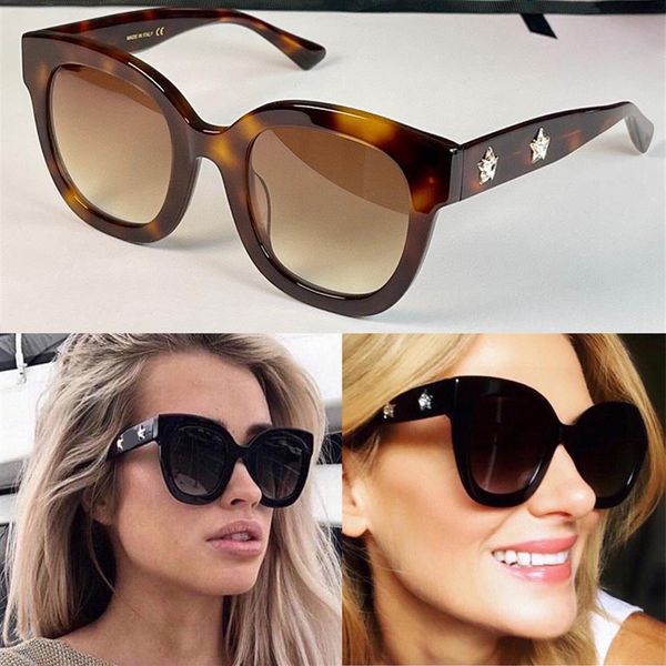 

official website synchronization round frame acetate sunglasses with star g0208 texture is very protruding temples decorated cryst246c, White;black