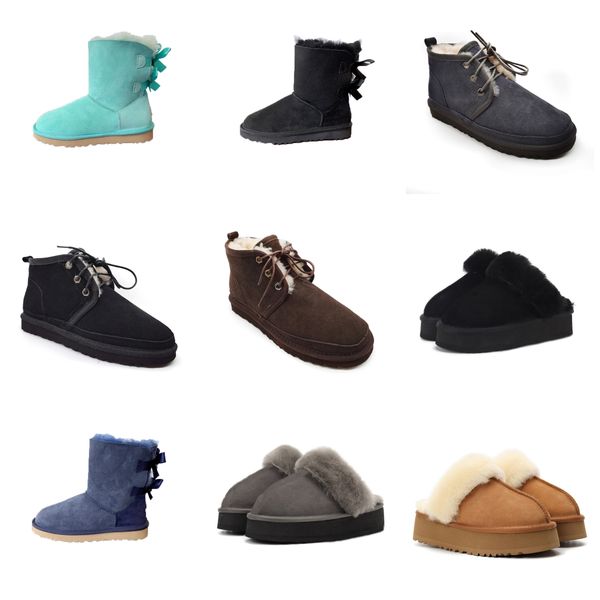 

designer classic ultra mini boots snow boot platform women men fur sheepskin tasman chestnut sand mustard seed beige driftwood australian wi, Black