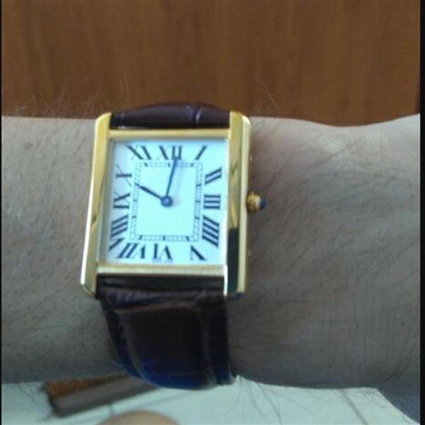 

man women fashion gold case white dial watch quartz movement watch dress watches 07-31914, Slivery;brown