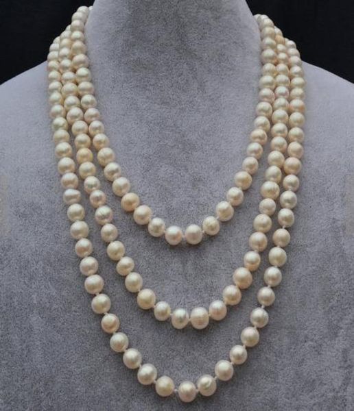 

new arriver white pearl jewellery72 inches 78mm genuine freshwater pearl necklace2546127, Black